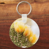 Gele cactus bloeien in Arizona Sleutelhanger (Voorkant)