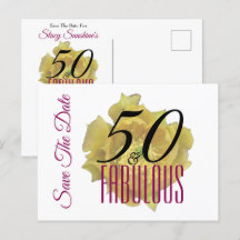 Gele Cactus Bloem 50 en Fabulous Save The Date