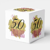 Gele Cactus Bloem 50 en Fabulous Verjaardag Bedankdoosjes (Achterkant)