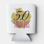 Gele Cactus Bloem 50 en Fabulous Verjaardag Blikjeskoeler (Achterkant)