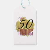 Gele Cactus Bloem 50 en Fabulous Verjaardag Cadeaulabel (Achterkant)