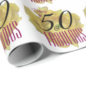 Gele Cactus Bloem 50 en Fabulous Verjaardag Cadeaupapier (Rol Hoek)