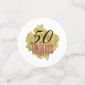 Gele Cactus Bloem 50 en Fabulous Verjaardag Confetti (Kleine voorkant)