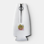 Gele Cactus Bloem 50 en Fabulous Verjaardag Flesjeskoeler (Achterkant)