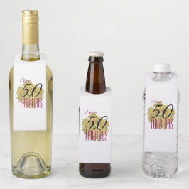 Gele Cactus Bloem 50 en Fabulous Verjaardag Flessenhanger