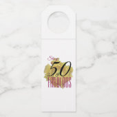 Gele Cactus Bloem 50 en Fabulous Verjaardag Flessenhanger (Voorkant)