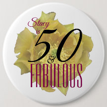 Gele Cactus Bloem 50 en Fabulous Verjaardag