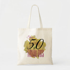 Gele Cactus Bloem 50 en Fabulous Verjaardag Tote Bag