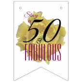 Gele Cactus Bloem 50 en Fabulous Verjaardag Vlaggetjes (Tweede vlag)