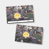 Gele cactus bloem in de lente badge (Voor- en achterkant)