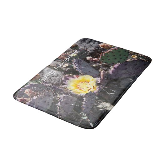 Gele cactus bloem in de lente badmat (Gekanteld)