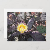 Gele cactus bloem in de lente briefkaart (Voorkant / Achterkant)