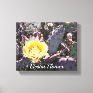 Gele cactus bloem in de lente canvas afdruk