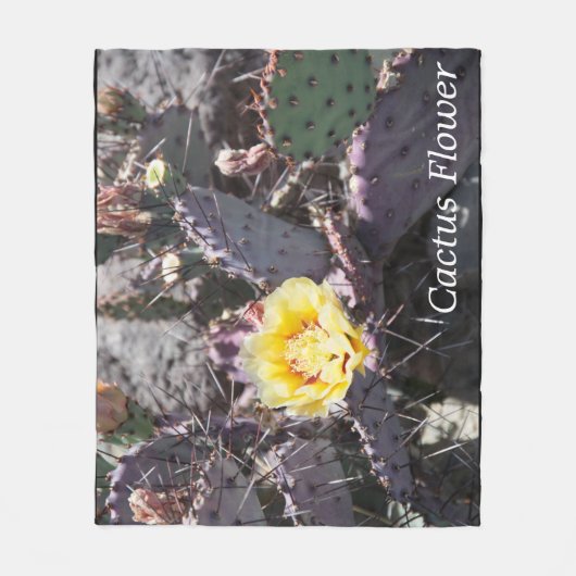 Gele cactus bloem in de lente fleece deken (Voorkant)