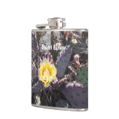 Gele cactus bloem in de lente heupfles (Links)