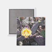 Gele cactus bloem in de lente magneet (Voorkant / Achterkant)
