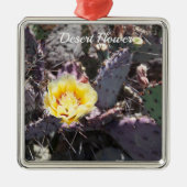 Gele cactus bloem in de lente metalen ornament (Voorkant)