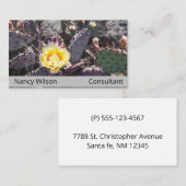 Gele cactus bloem in de lente visitekaartje (Voorkant / Achterkant)