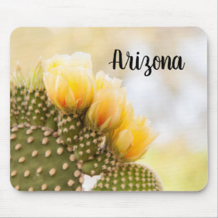 Gele cactus bloemen als ze bloeien, Arizona Muismat