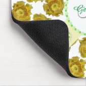 Gele Cactus Bloemen op Wit, Edelstenen & Parels Muismat (Hoek)