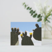 Gele Cactus Flowers Briefkaart (Staand voorkant)