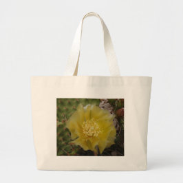 Gele Cactus In Bloei Grote Tote Bag