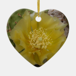 Gele Cactus In Bloei Keramisch Ornament