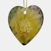 Gele Cactus In Bloei Keramisch Ornament (Links)