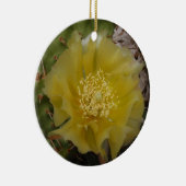 Gele Cactus In Bloei Keramisch Ornament (Rechts)
