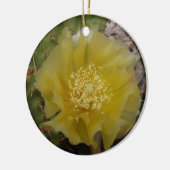 Gele Cactus In Bloei Keramisch Ornament (Links)