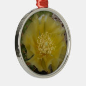 Gele Cactus In Bloei Metalen Ornament (Rechts)