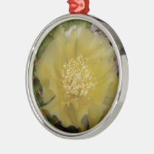 Gele Cactus In Bloei Metalen Ornament (Links)