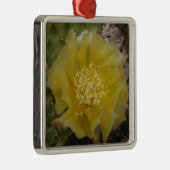 Gele Cactus In Bloei Metalen Ornament (Rechts)