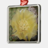 Gele Cactus In Bloei Metalen Ornament (Links)