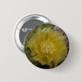 Gele Cactus In Bloei Ronde Button 5,7 Cm (Voorkant /achterkant)