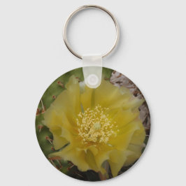 Gele Cactus In Bloei Sleutelhanger