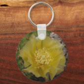 Gele Cactus In Bloei Sleutelhanger (Voorkant)