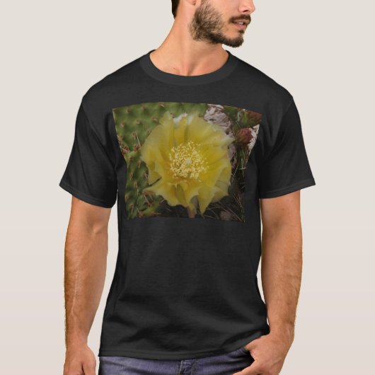 Gele Cactus In Bloei T-shirt (Voorkant)