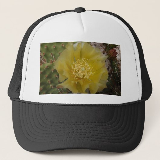 Gele Cactus In Bloei Trucker Pet (Voorkant)