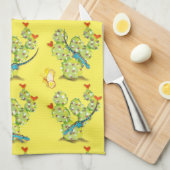 Gele cactus Lizard Butterfly Desert Southwest Theedoek (Quarter Fold)