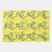 Gele cactus Lizard Butterfly Desert Southwest Theedoek (Horizontaal)