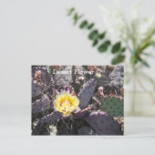 Gele cactusbloem in de lente briefkaart (Staand voorkant)