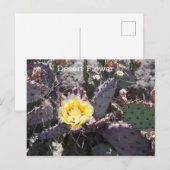 Gele cactusbloem in de lente briefkaart (Voorkant / Achterkant)