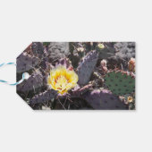 Gele cactusbloem in de lente cadeaulabel (Achterkant Horizontaal)