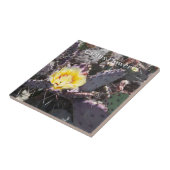 Gele cactusbloem tegeltje (Zijkant)