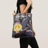 Gele cactusbloem tote bag (Dichtbij)