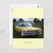 Gele Cadillac Briefkaart (Voorkant / Achterkant)