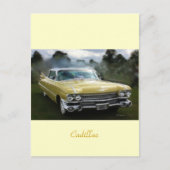 Gele Cadillac Briefkaart (Voorkant)