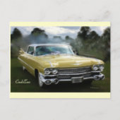 Gele Cadillac Briefkaart (Voorkant)