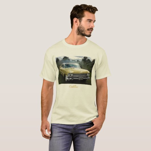 Gele Cadillac T-shirt (Voorkant volledig)
